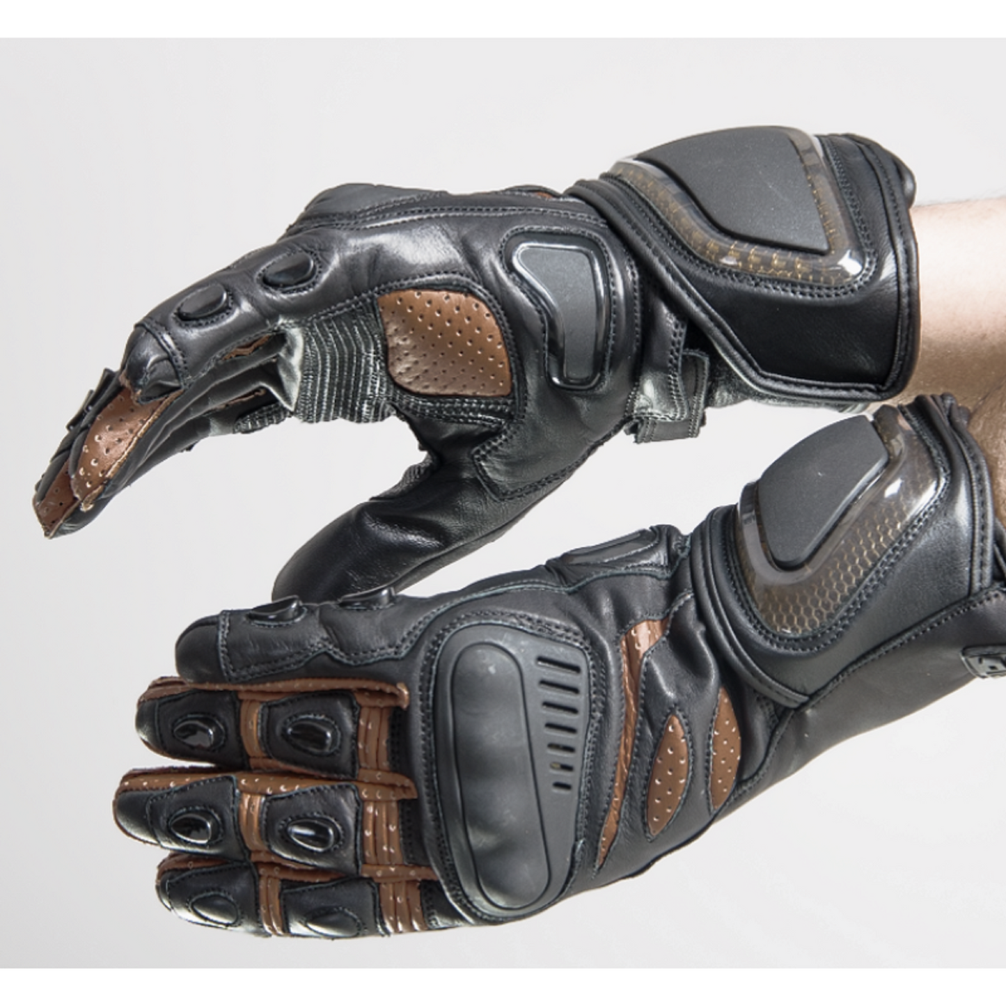 ATA Kaptin HD Men’s Motorcycle Gloves – Waterproof Leather Riding Gloves with Knuckle Protection & Touchscreen Compatibility