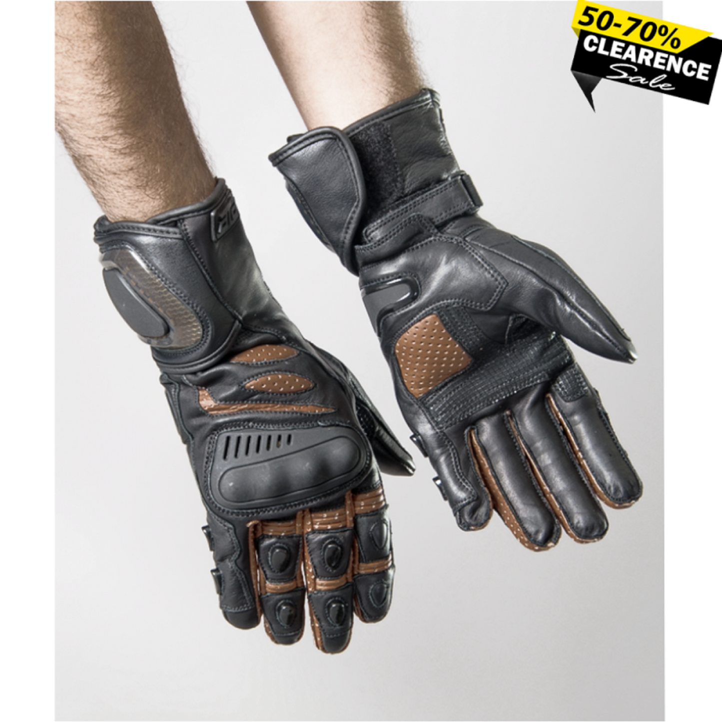 ATA Kaptin HD Men’s Motorcycle Gloves – Waterproof Leather Riding Gloves with Knuckle Protection & Touchscreen Compatibility