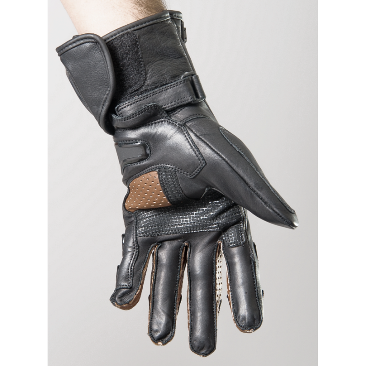 ATA Kaptin HD Men’s Motorcycle Gloves – Waterproof Leather Riding Gloves with Knuckle Protection & Touchscreen Compatibility