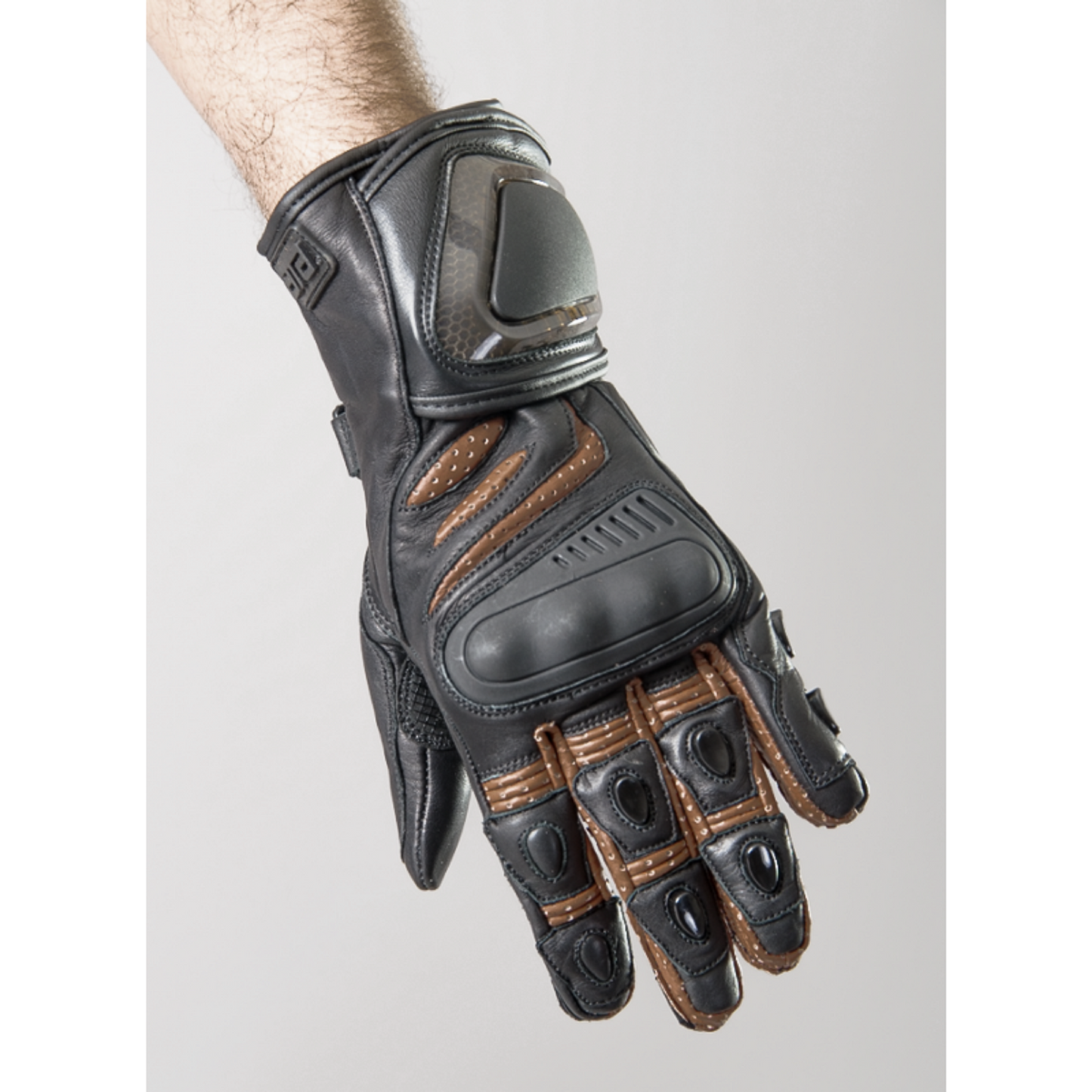 ATA Kaptin HD Men’s Motorcycle Gloves – Waterproof Leather Riding Gloves with Knuckle Protection & Touchscreen Compatibility