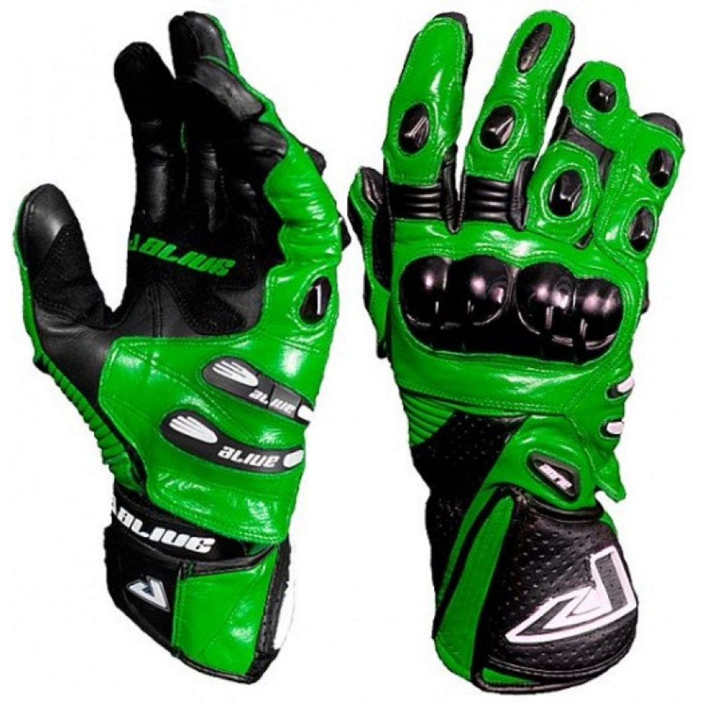 Alive Speed Gear Men’s Motorcycle Gloves – Green Waterproof Winter Riding Gloves with Knuckle Protection & Touchscreen Panel
