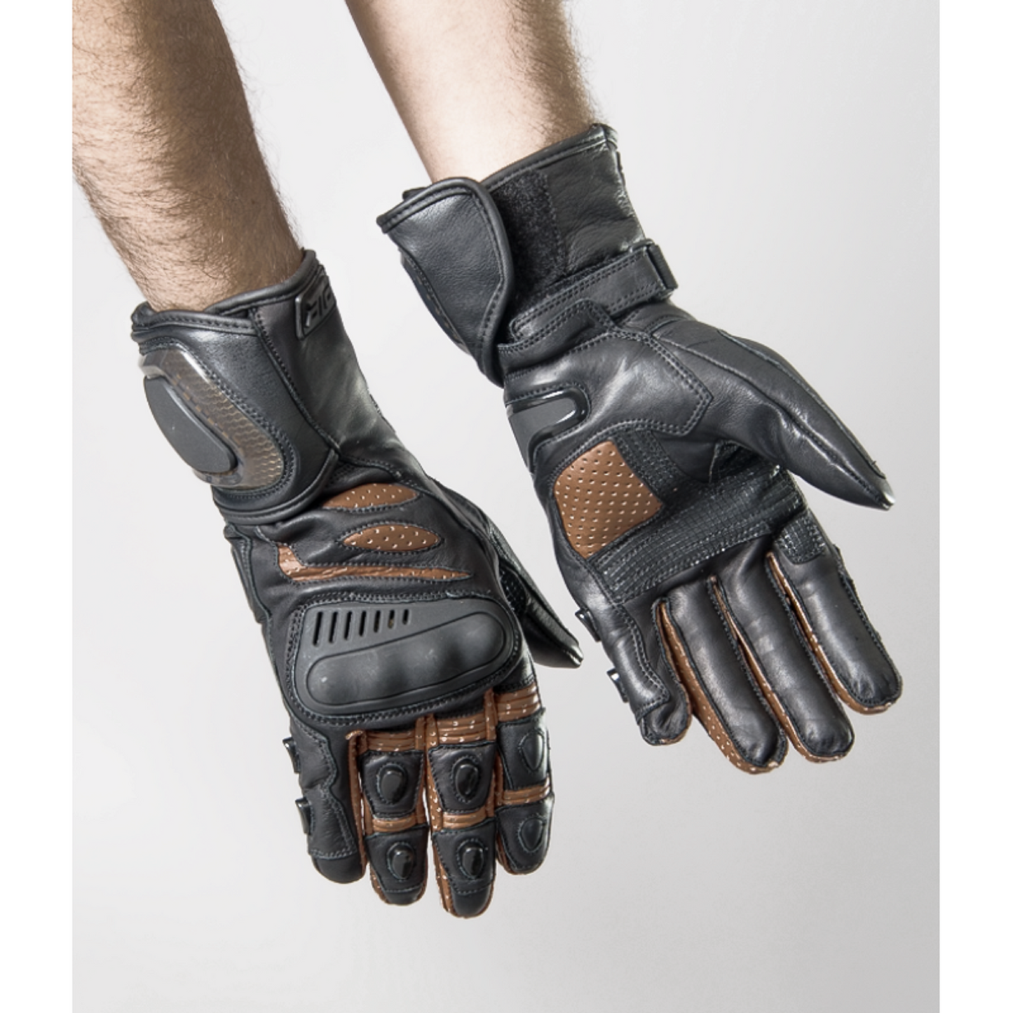 ATA Kaptin HD Men’s Motorcycle Gloves – Waterproof Leather Riding Gloves with Knuckle Protection & Touchscreen Compatibility