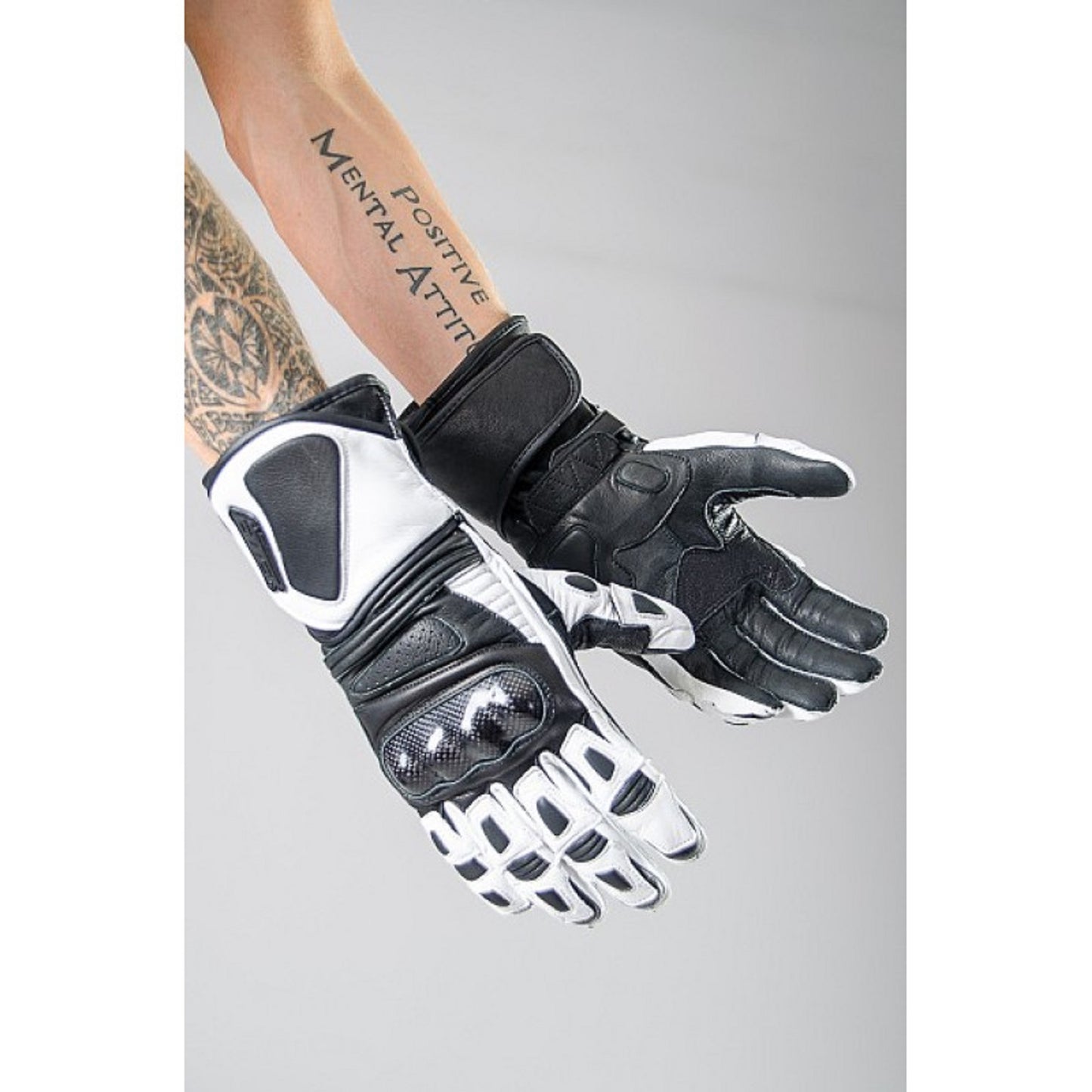 ATA Force Men’s Leather Motorcycle Gloves – Full Protection Riding Gloves with Knuckle Armor & Touchscreen Compatibility