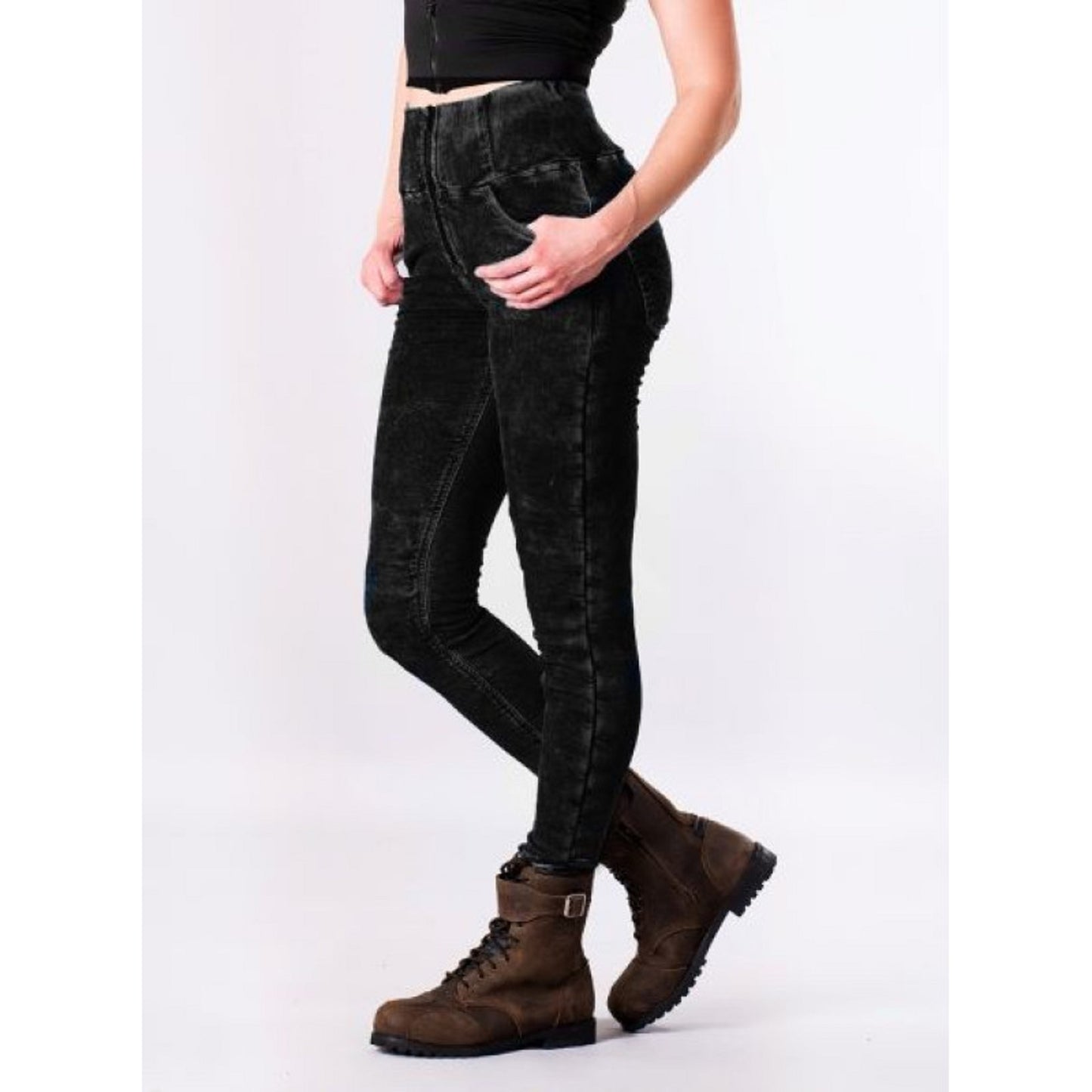 Women's Motorcycle Jeans - Lady motorcycle Denim Leggings "Original blue" | CE 17092 Certified Protective Riding Denim with Kevlar & Armor Pockets