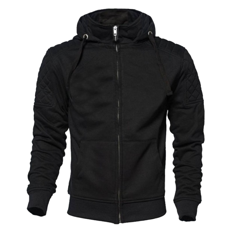 Men’s Premium Motorcycle Hoodie – Black, CE 17092:2020, Kevlar Lined, Protective Gear