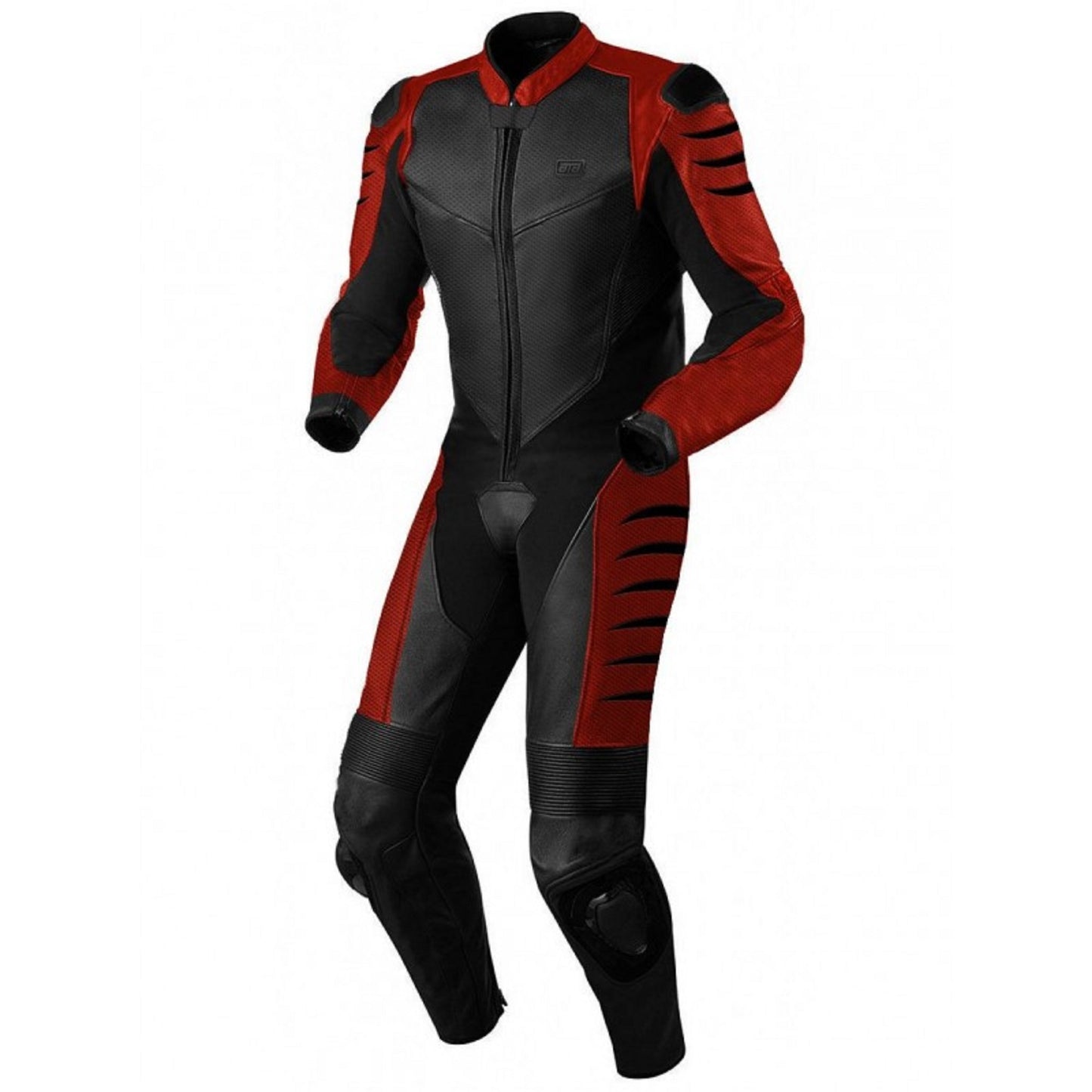 Ata Savage Red Motorcycle Leather One-Piece Racing Suit – Premium Track & Street Performance Gear for Mens