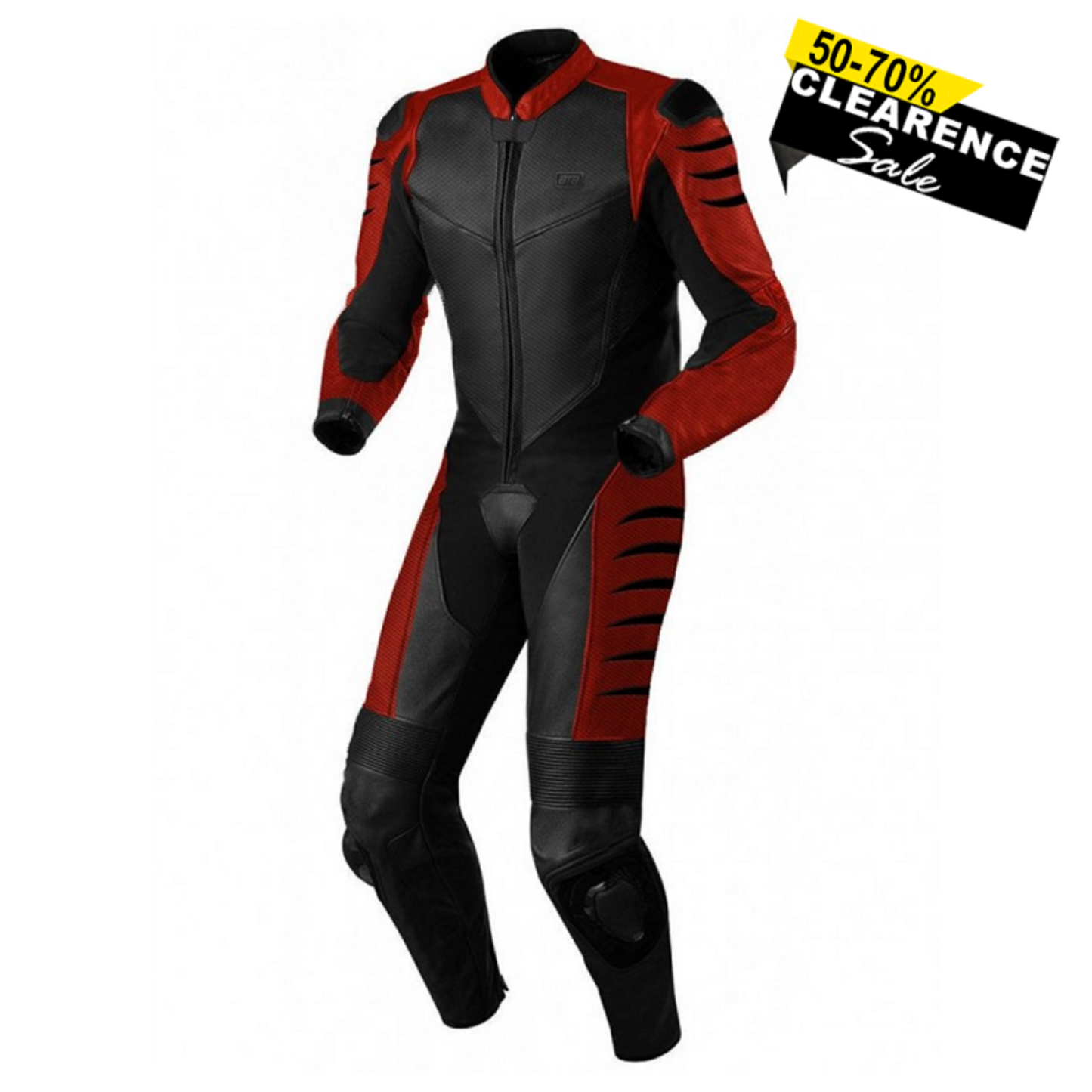 Ata Savage Red Motorcycle Leather One-Piece Racing Suit – Premium Track & Street Performance Gear for Mens