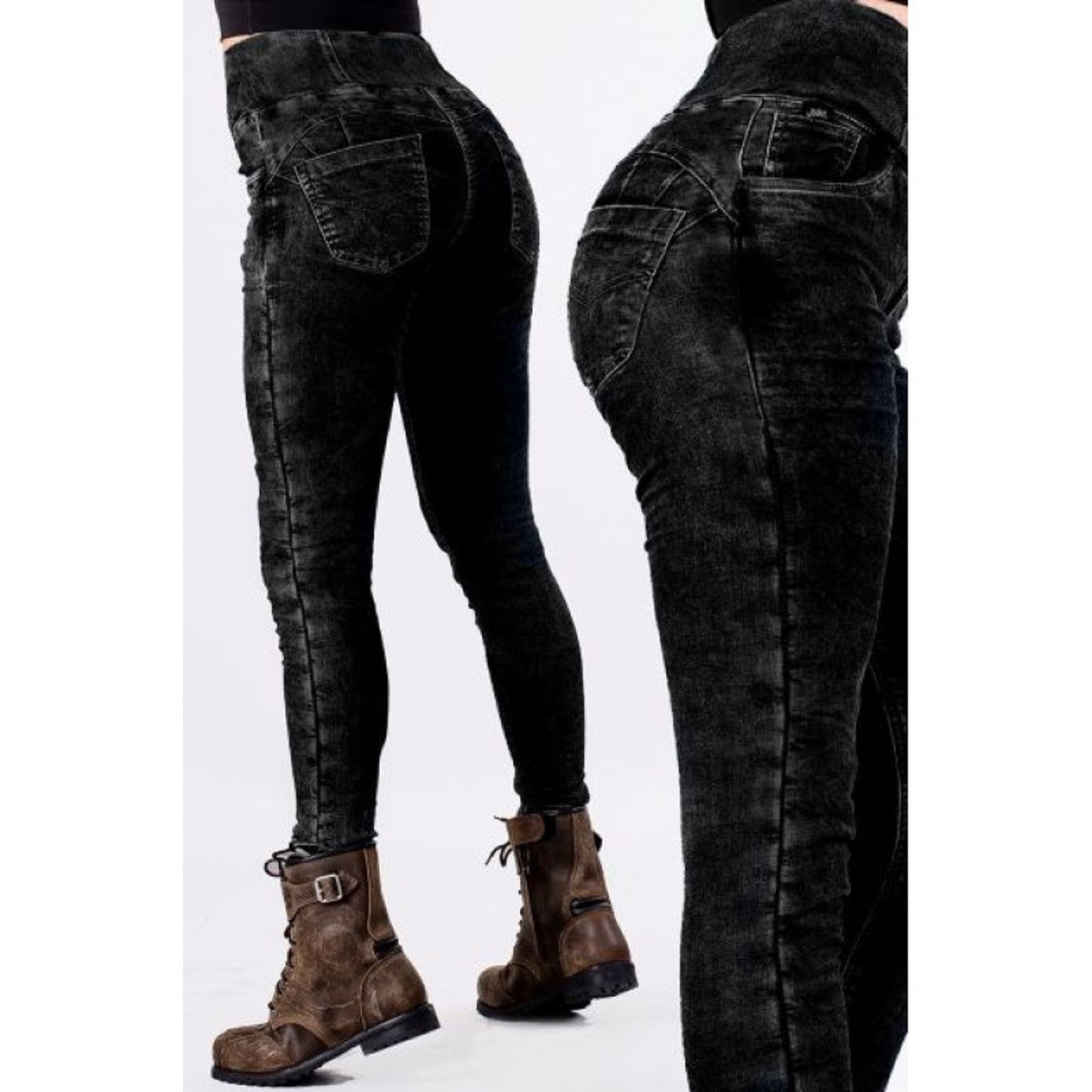 Women's Motorcycle Jeans – Lady Denim motorcycle Leggings "Dark Grey" | CE 17092 Certified Protective Riding Denim with Kevlar & Armor Pockets