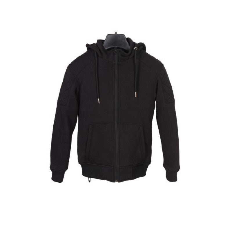 Premium Classic Black Motorcycle Hoodie – CE 17092:2020 Certified, Kevlar Lined, Armored
