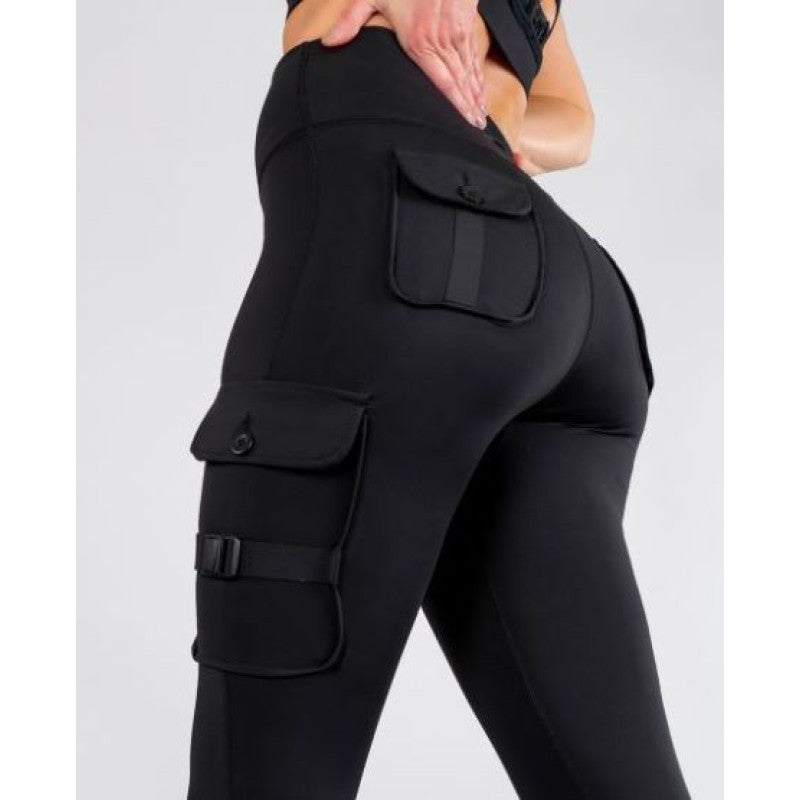 Biker Lady Cargo Touring Motorcycle Leggings – Kevlar Reinforced, CE Armor, Stretch Fit, All-Day Comfort with Utility Pockets