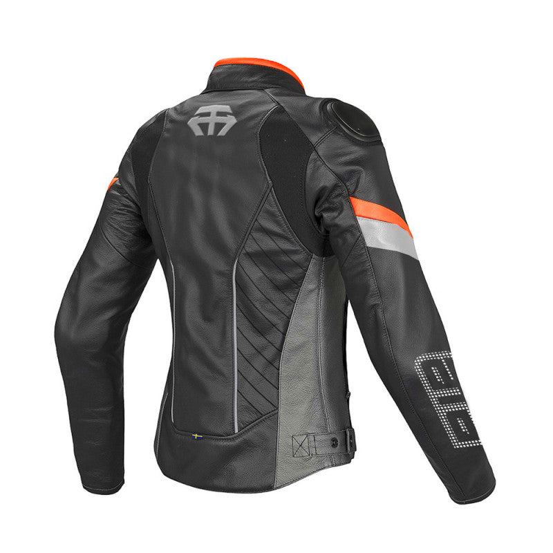 Lady Orange Prospect Motorcycle Leather Jacket – Women’s CE Level-2 Armored, Sport Fit, Premium Cowhide