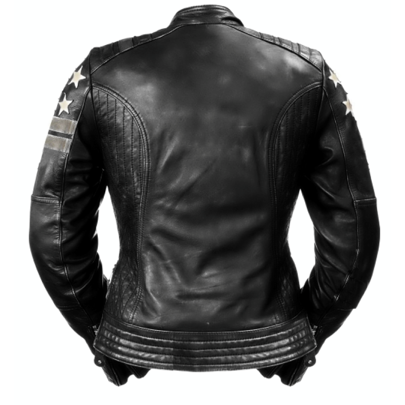 PREMIUM LIONESS LADY BLACK MOTORCYCLE LEATHER JACKET