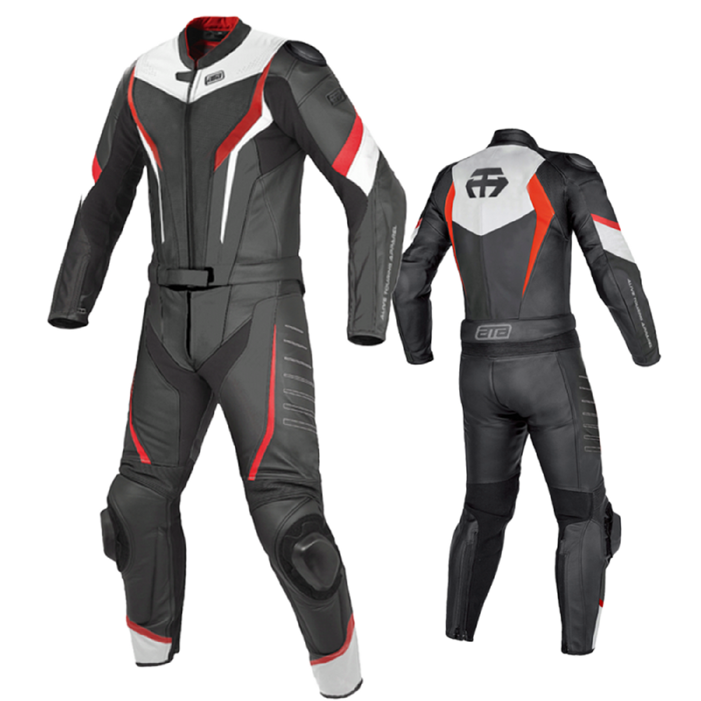 ATA Fortune Red Combo Motorcycle Leather Two-Piece Suit – Durable, Stylish Riding Gear with Superior Protection, Comfort Fit & Bold Red Design for Women