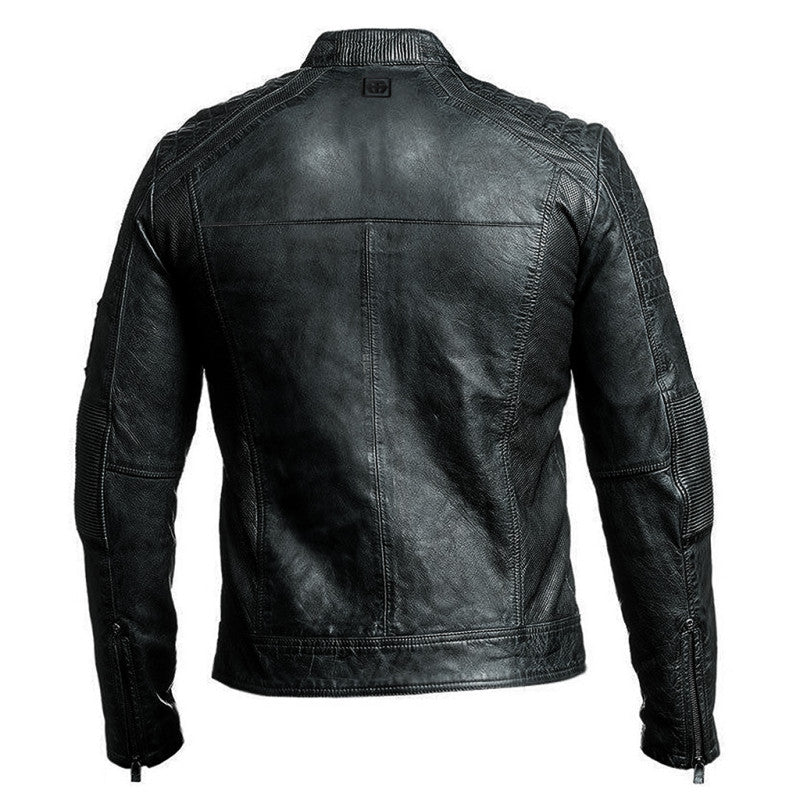 Custom Tyranny Motorcycle Leather Jacket – CE Level-2 Armored, Kevlar Reinforced, Premium Cowhide
