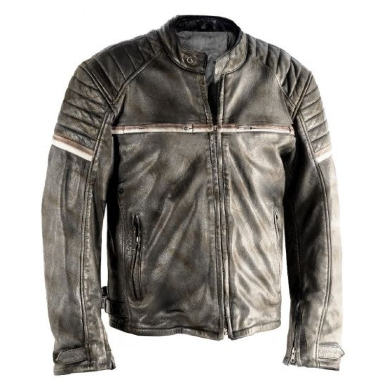 Stealth 92X Vintage Black Goat Leather Motorcycle Jacket – CE Level-2 | Kevlar® Reinforced