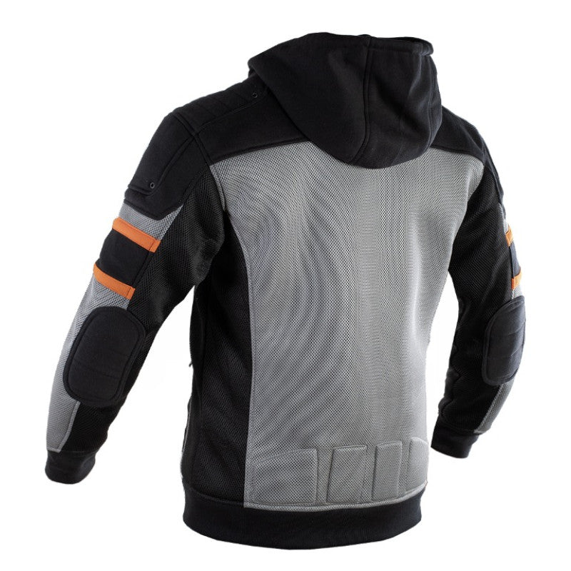 Premium Retro HD Mesh Motorcycle Hoodie – CE Armored, Summer Riding Jacket, Breathable & Lightweight