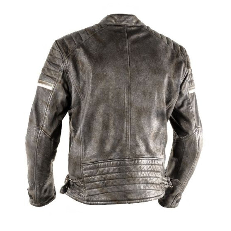 Stealth 92X Vintage Black Goat Leather Motorcycle Jacket – CE Level-2 | Kevlar® Reinforced