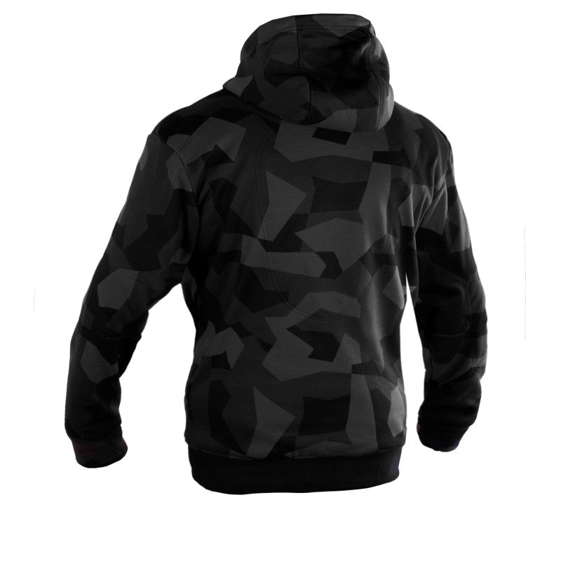 Camo Grey Waterproof Motorcycle Hoodie – MC Premium, CE Certified, Kevlar Reinforced