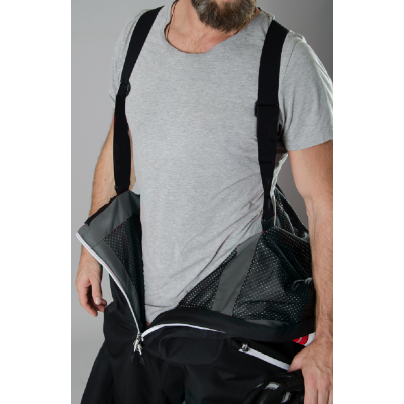 "All-Terrain Stealth: High-Performance Snowmobile Suit in Camo Black"