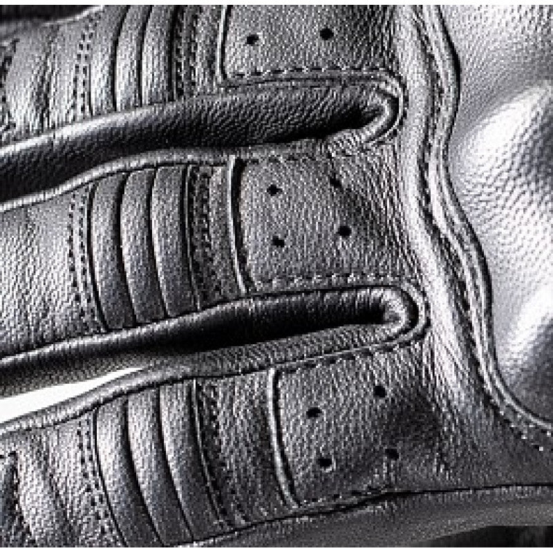 Turbo‑X Summer Leather Motorcycle Gloves – Perforated Cowhide, Waterproof & Breathable for Men's