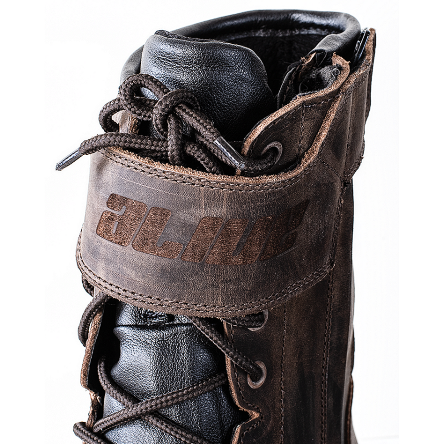 Vintage Brown Leather Motorcycle Boots — Waterproof Breathable Membrane, CE Level-2 Certified, Reinforced Ankle & Sole, Rubber Gear Shift Protection with adjustable YKK Zippers for Unisex