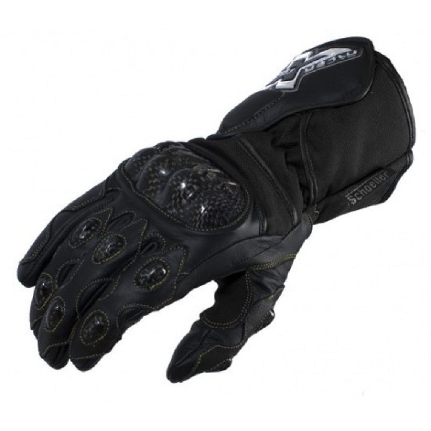 Racer Look Pro‑Style Black Motorcycle Gloves – Full Finger, Touchscreen, Reinforced Knuckles for Men's