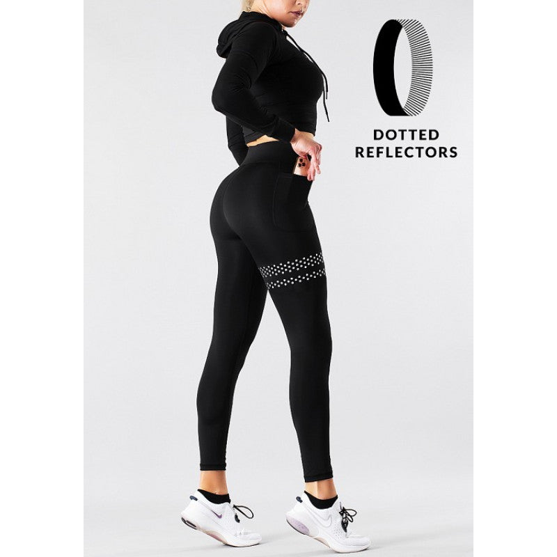 SHAPELAB Basic Shape Reflector Leggings – High Waist, 4-Way Stretch, Antimicrobial Fitness Tights