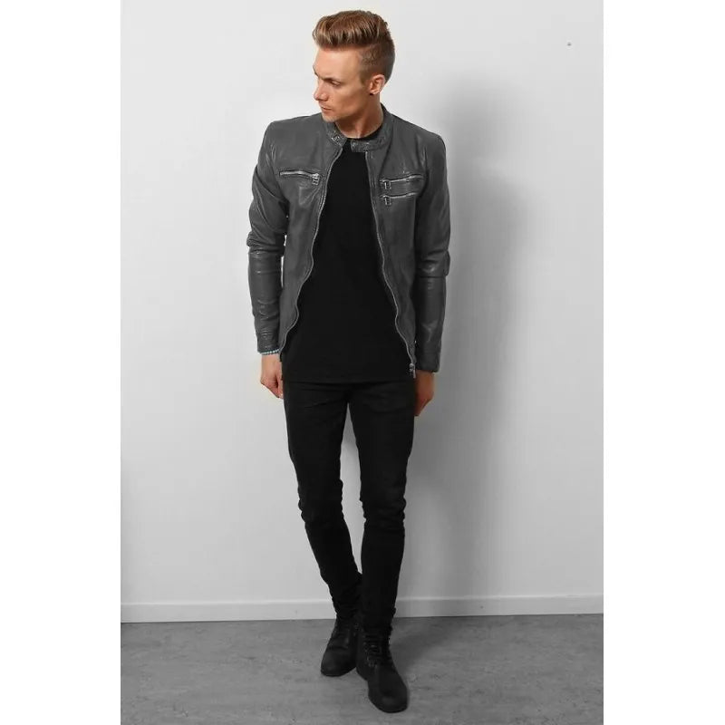 Beast Greytone Leather Jacket – Premium Finish, Sleek Design, Durable Build, Everyday Wear, Timeless Grey Tone