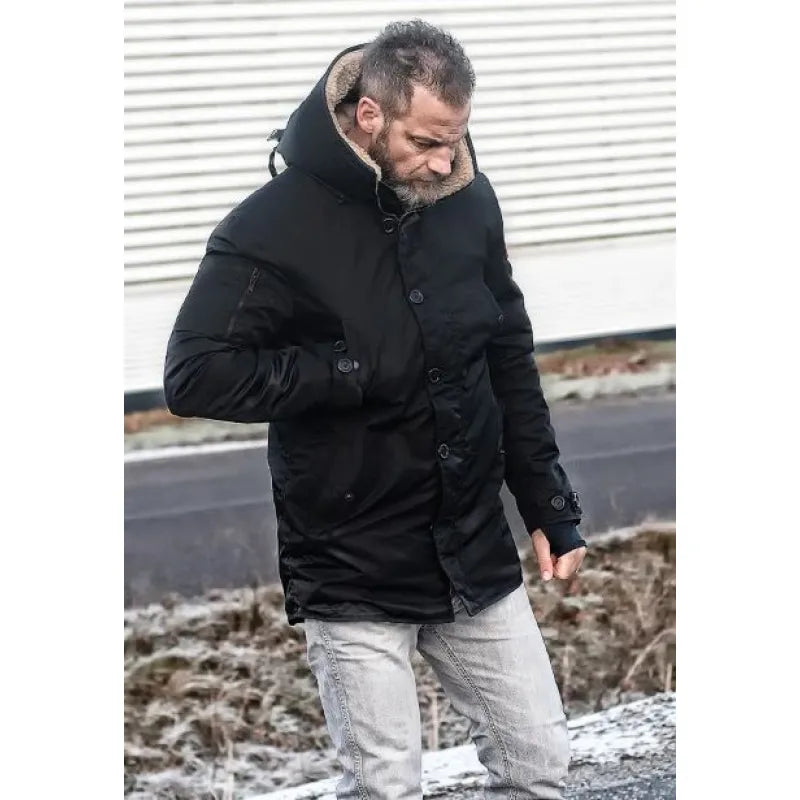 Beat Parka Black Supreme Jacket – Heavy-Duty Winter Parka, Streetwear Style, Warm Lining, Windproof, Functional Design