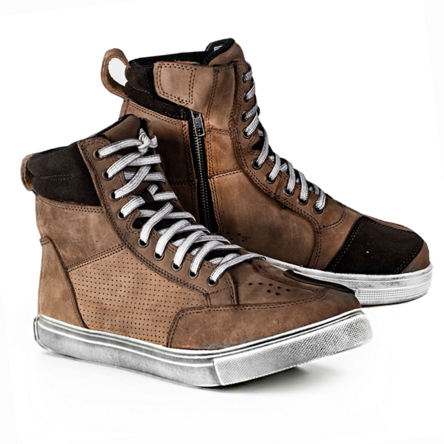 Urban Brown Motorcycle Sneakers – Water-Resistant, Fortified Ankle Guard, Enhanced Traction Rubber Outsole, Robust & Fashionable Footwear for Daily Commuting for Unisex