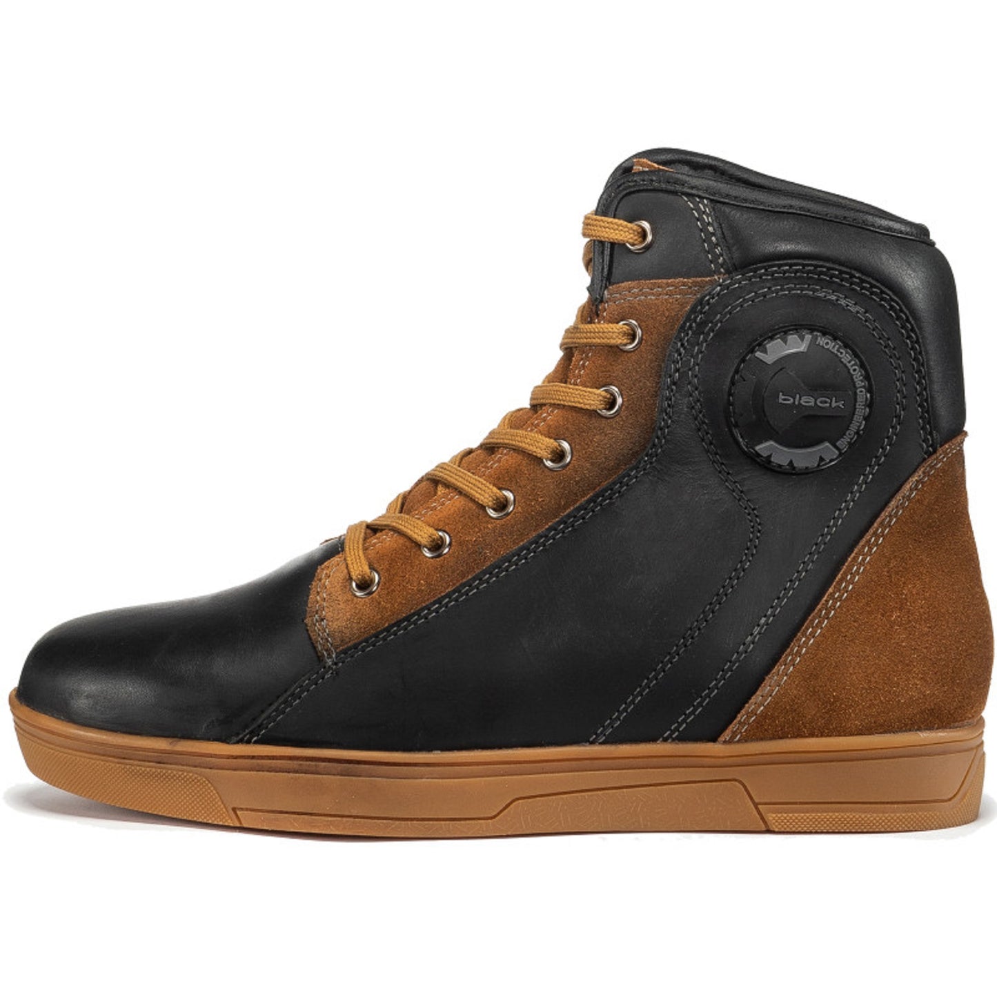 Black streetwise ankle touring motorcycle boots – CE Approved, Crush-Resistant, Everyday Comfort for Unisex