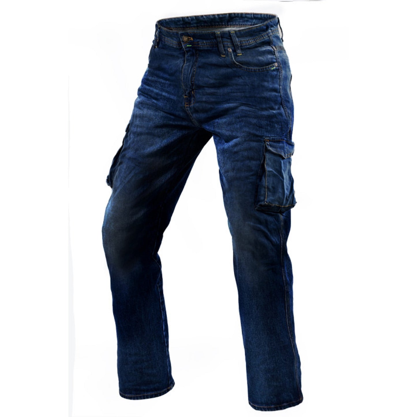 Men's Motorcycle Jeans – Cargo Cruiser Bobber "Dark Blue" | CE 17092 Certified Protective Riding Denim with Kevlar & Armor Pockets