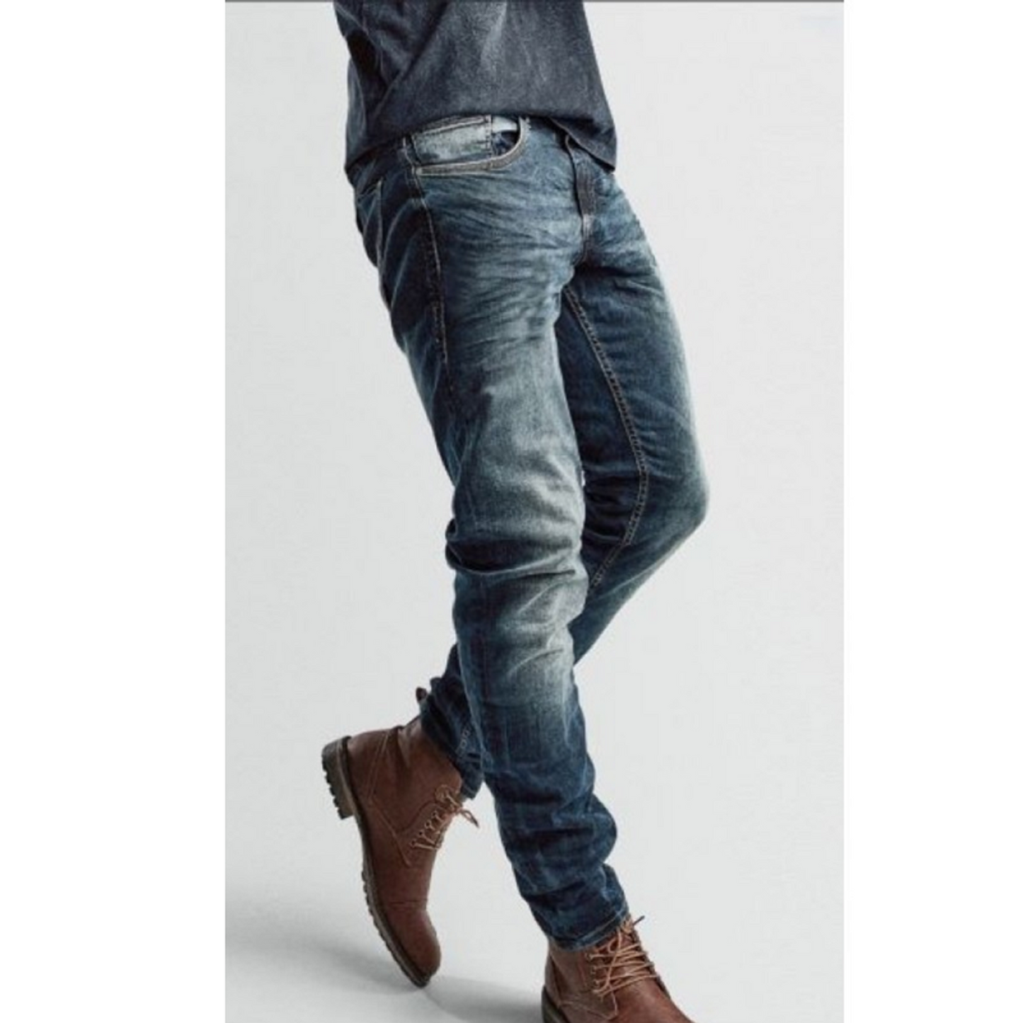 Men's Motorcycle Jeans – Cruiser motorcycle Denim "Dirty Blue"| CE 17092 Certified Protective Riding Denim with Kevlar & Armor Pockets