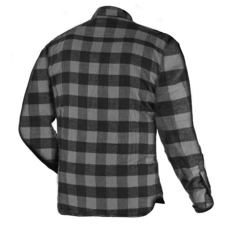 Motorcycle Premium Dark Grey Flannel Shirt – CE Certified, Kevlar® Lined, Water-Repellent, All-Weather Urban Rider Shirt