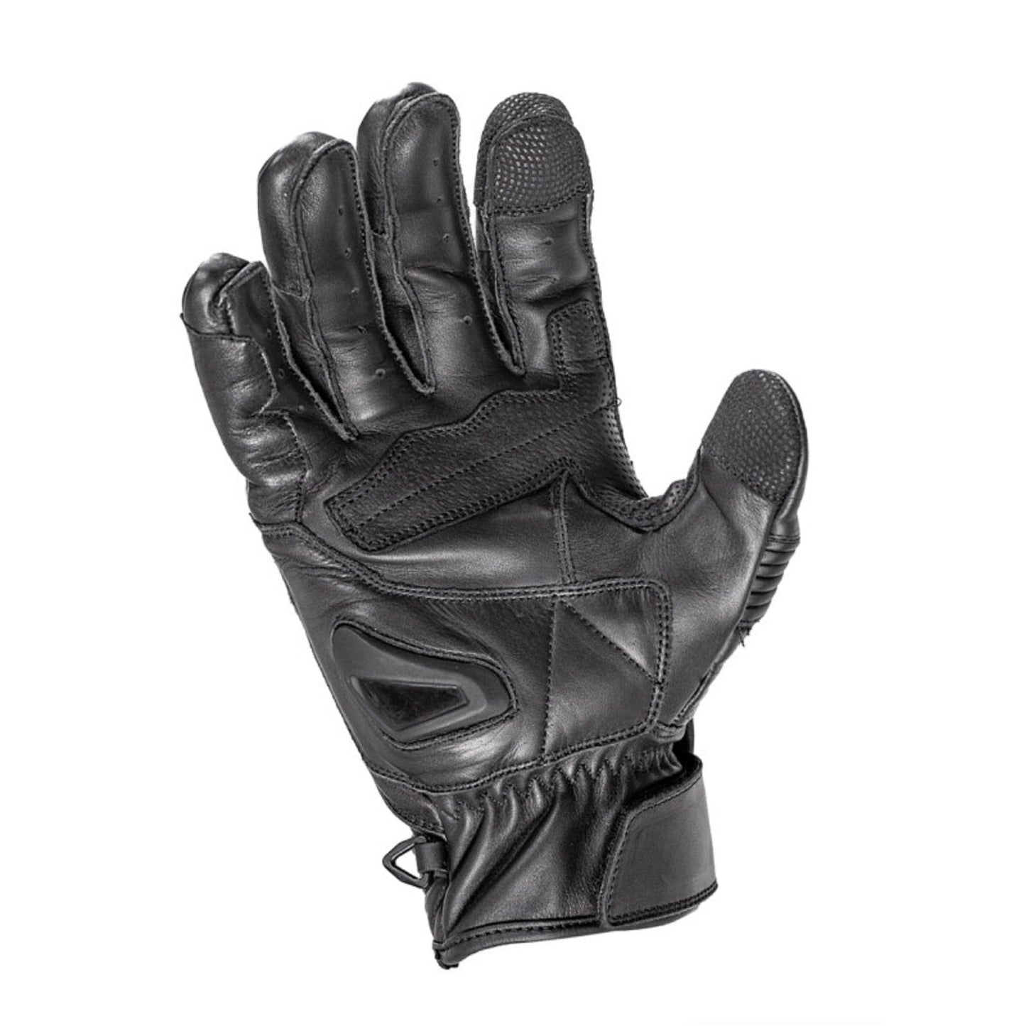 Rebel Vintage Black Summer Motorcycle Leather Gloves – Breathable , Gauntlet Style for Men's