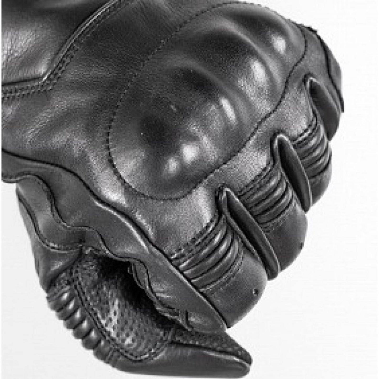 Rebel Vintage Black Summer Motorcycle Leather Gloves – Breathable , Gauntlet Style for Men's