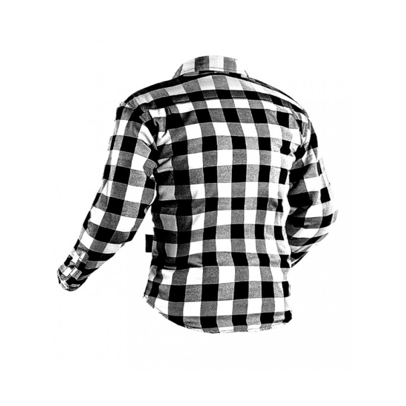 Kids White Kevlar Motorcycle Flannel Shirt – CE Level 2 Armor, Water-Repellent, DuPont™ Kevlar® Lining