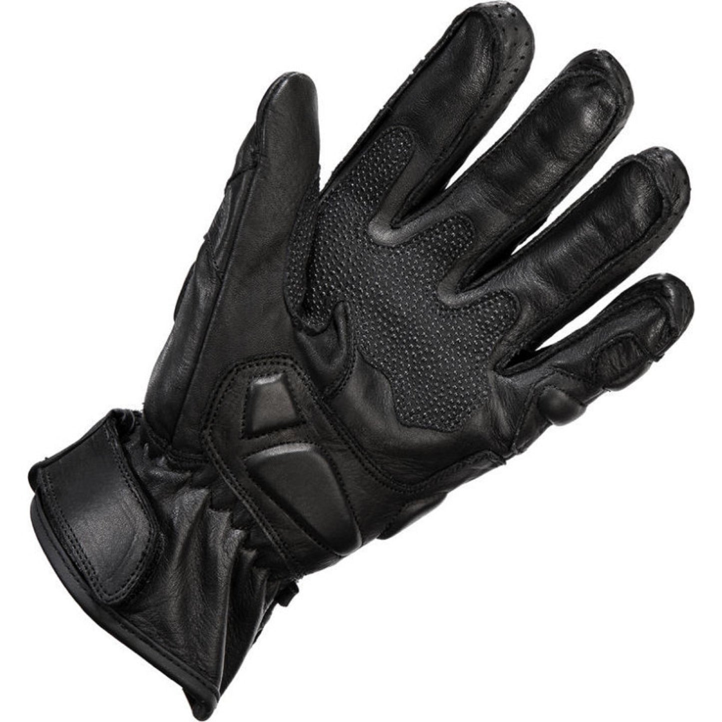 Black Track Short Motorcycle Gloves – Hard Knuckle Protection & Touchscreen Summer Fit for Men's