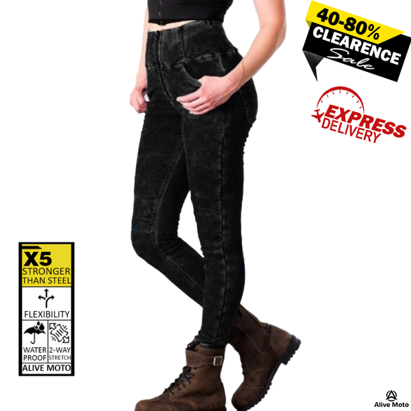 Women's Dark Grey Motorcycle Legging – CE Level 2, DuPont™ Kevlar®, Water-Repellent