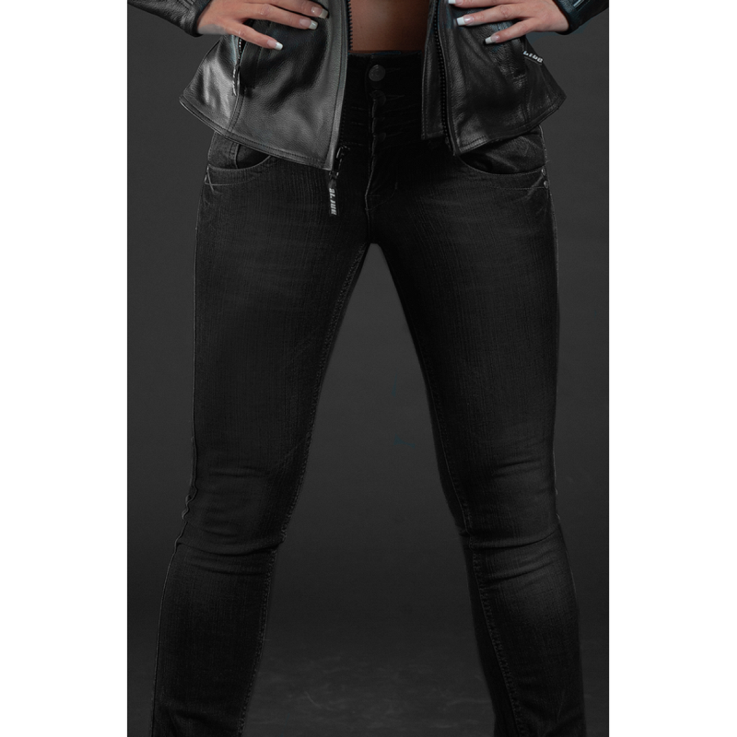 Women's Motorcycle Jeans – Lady Commander motorcycle jean "Black Shade"| CE 17092 Certified Protective Riding Denim with Kevlar & Armor Pockets