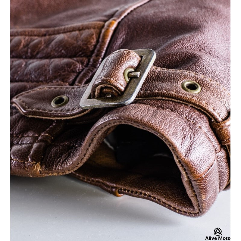 Lady Bandit 92X Brown Goat Nappa Motorcycle Leather Jacket – CE Level-2 Protection & DuPont™ Kevlar®