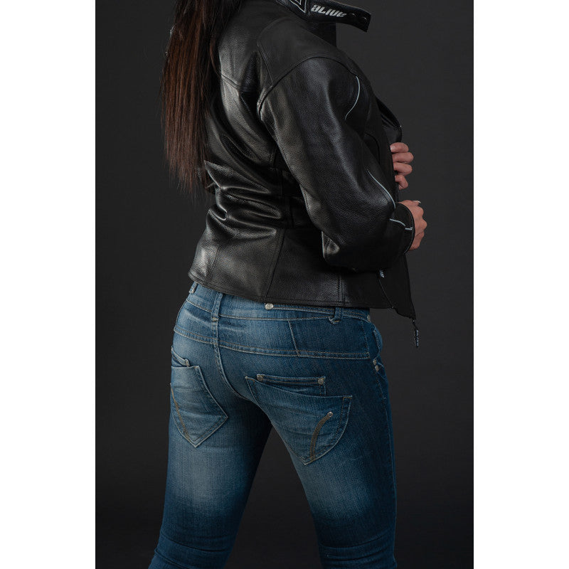 Lady Commander Original Blue Motorcycle Jeans – CE Level 2 Protection, Waterproof, DuPont™ Kevlar® Reinforced, Women’s Regular Fit, Sizes XXS–6XL
