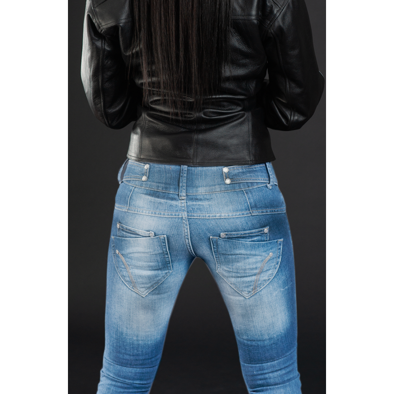 Lady Commander Sky Blue Motorcycle Jeans – Waterproof, CE Level 2 Protection, Kevlar® Reinforced, Women’s Regular Fit, Sizes XXS–6XL