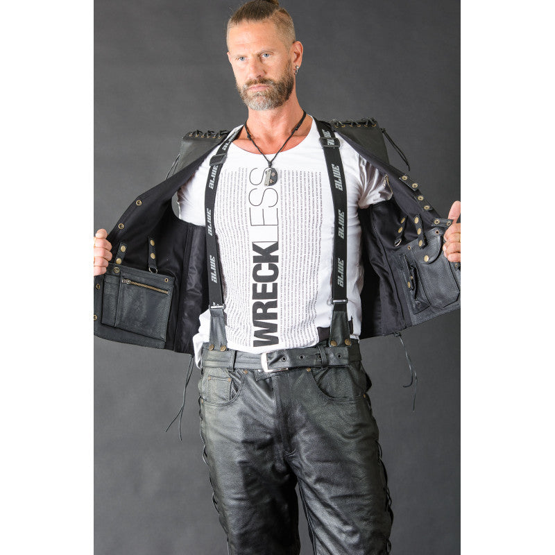 Biker extreme leather black vest Premium Cowhide, Patch Ready Back, Ideal for Biker Clubs & Riders