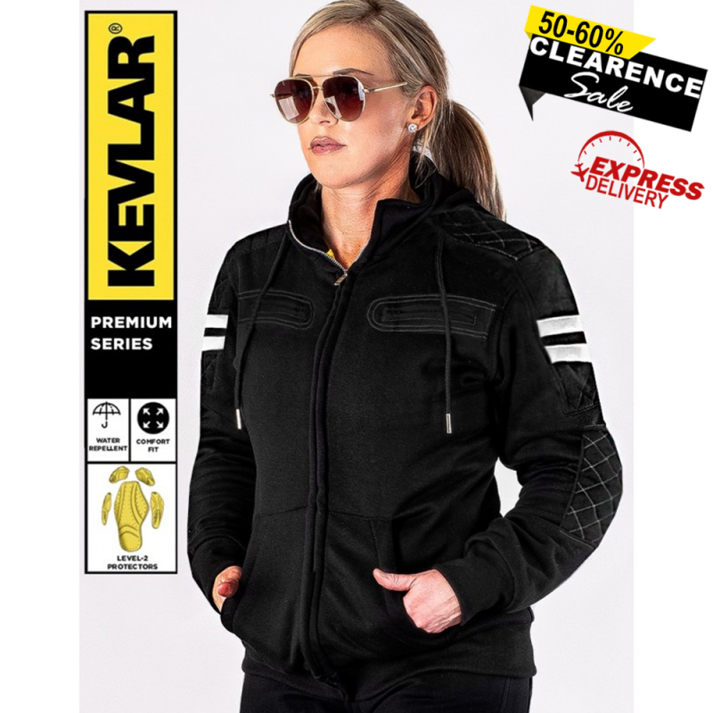 Premium Lady Rival Motorcycle Hoodie – Waterproof, CE Level-2, Full Kevlar Lining