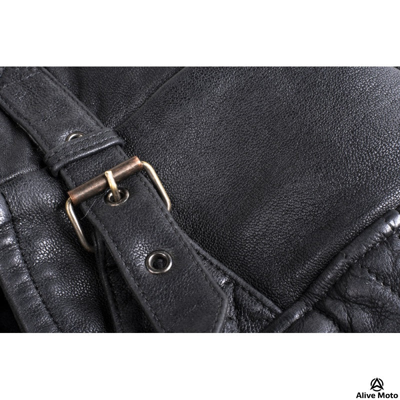 Premium Black Goat Nappa Leather Motorcycle Jacket – Bandit 92X with CE Level-2 Protection