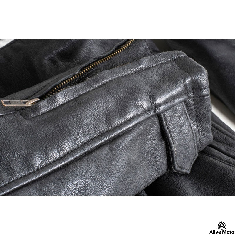 Premium Black Goat Nappa Leather Motorcycle Jacket – Bandit 92X with CE Level-2 Protection