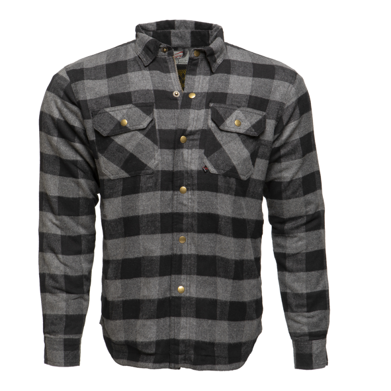 MC Coyote Grey Black Waterproof Motorcycle Armour Shirt – CE Level 2 Protection, Kevlar® Lined, Men's Sizes XXS-6XL