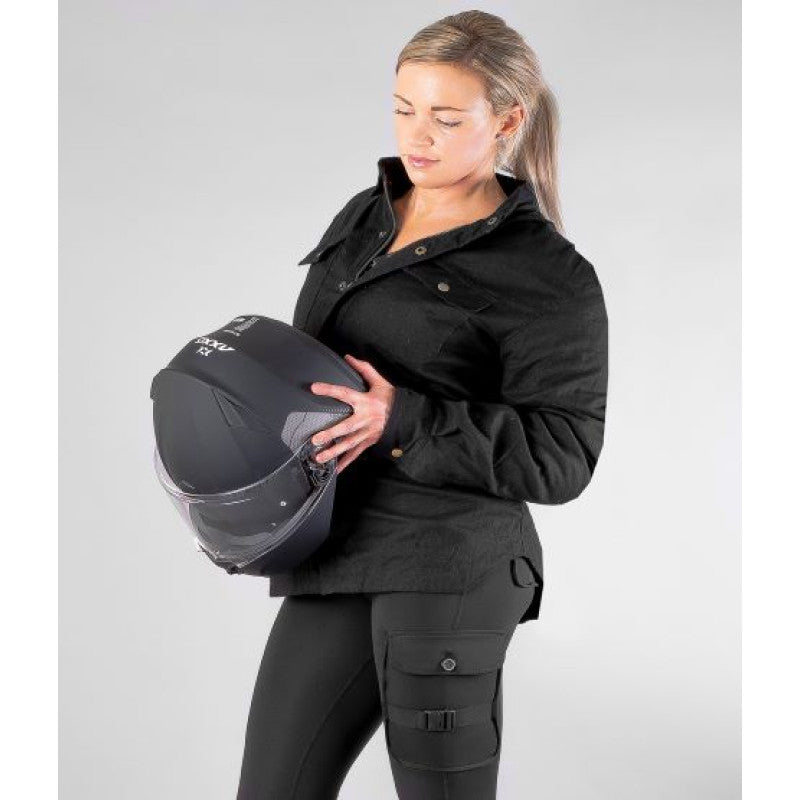 Women’s Black Flannel Motorcycle Shirt with DuPont™ Kevlar® – CE Certified EN 17092-4:2020 – Waterproof, Armoured, All-Weather Riding Shirt (XXS–6XL)