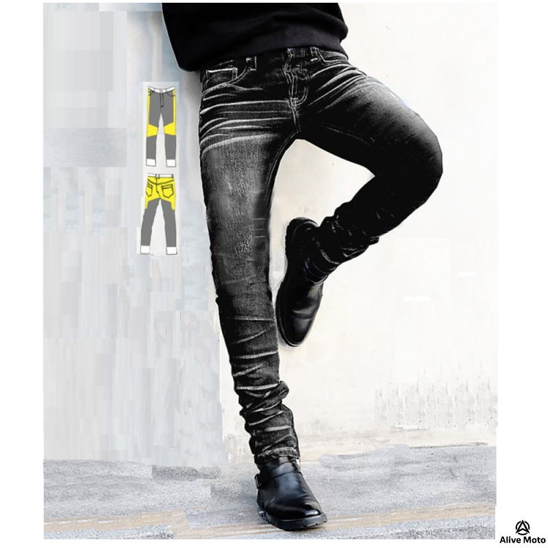 Motorcycle Rider Classic Darknight Jeans – CE Level 2 Protection, Kevlar® Reinforced, Waterproof, Men’s Regular Fit, Sizes XXS–6XL